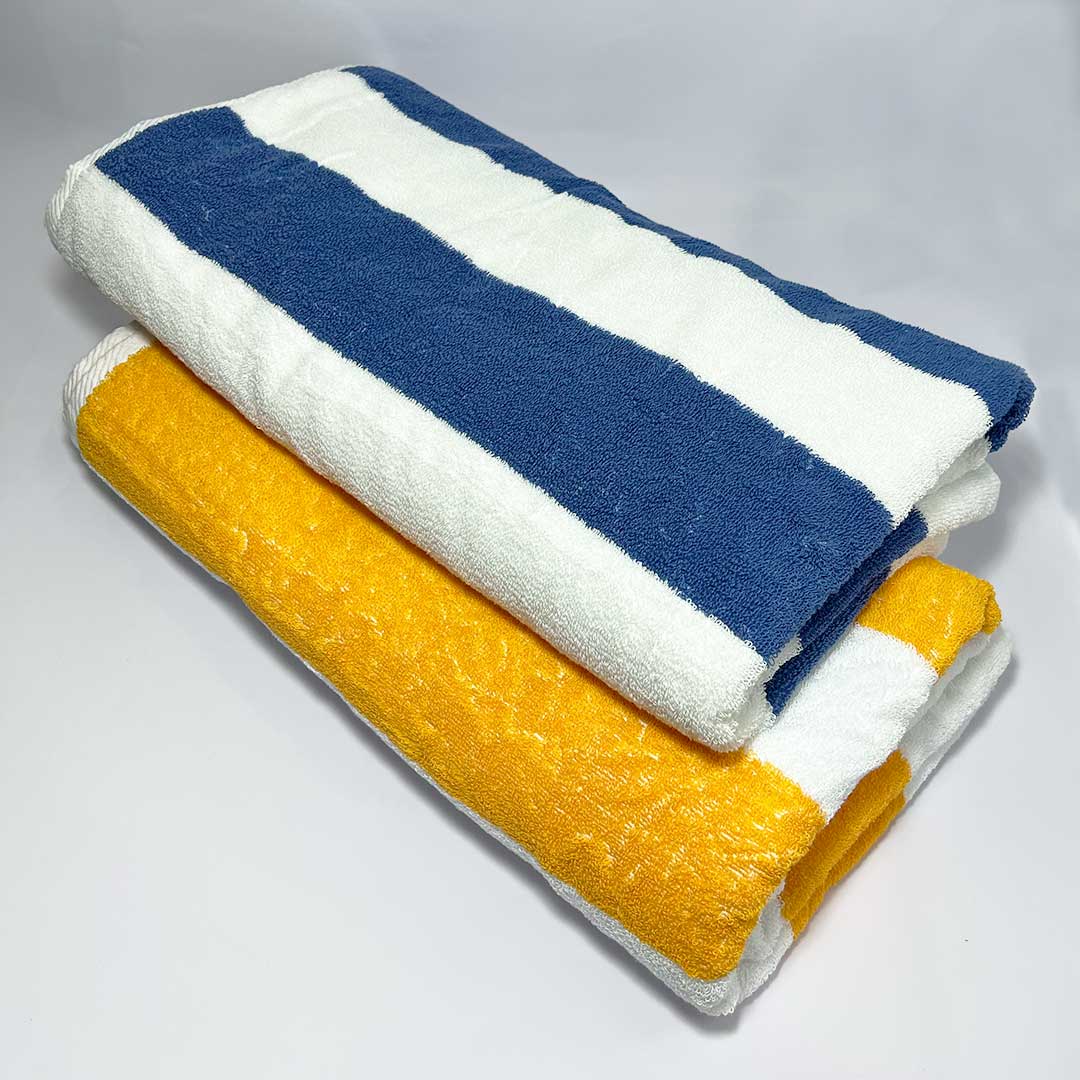 Pearl Stripe Pool Towel Blue